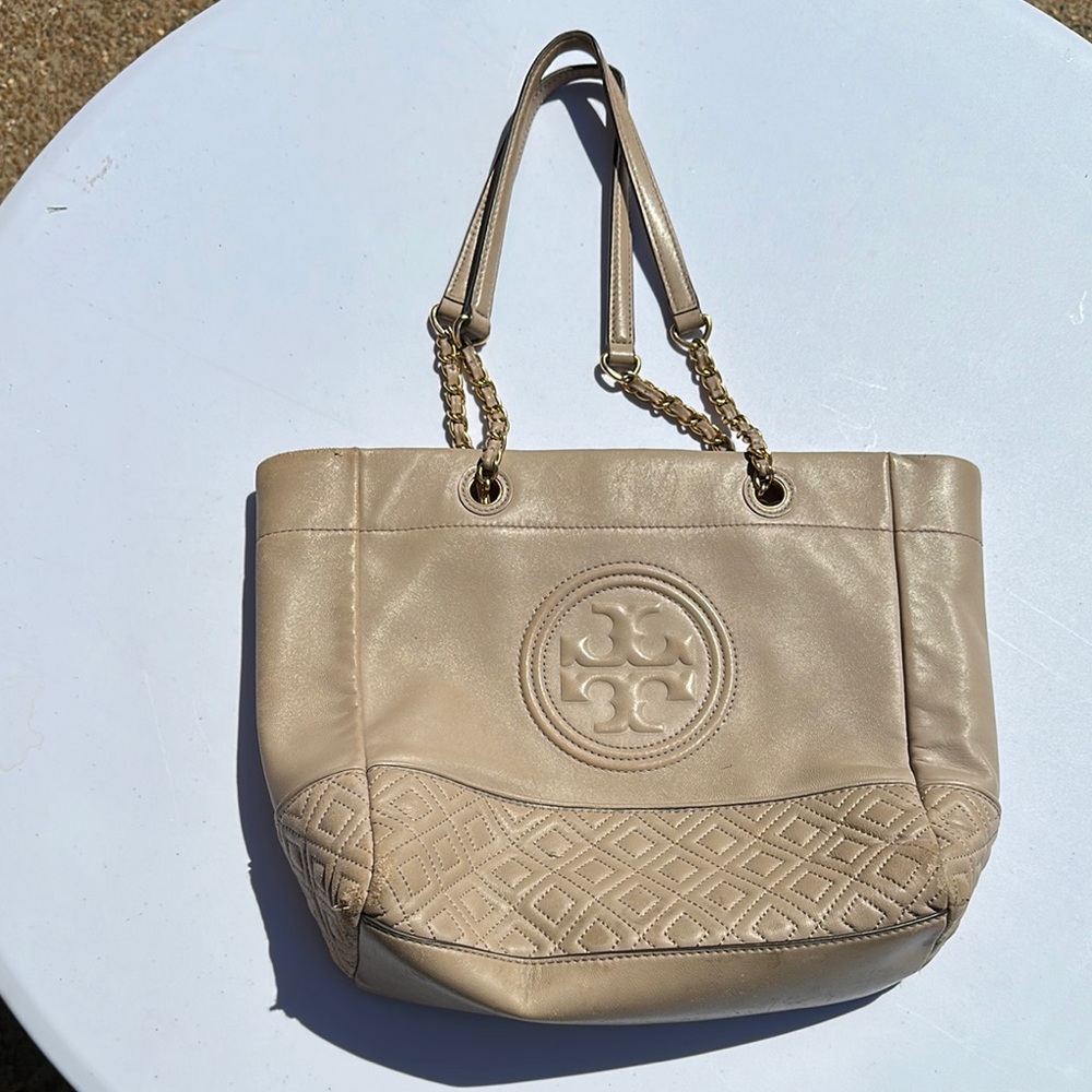 Tory Burch Tan Leather Tote Bag